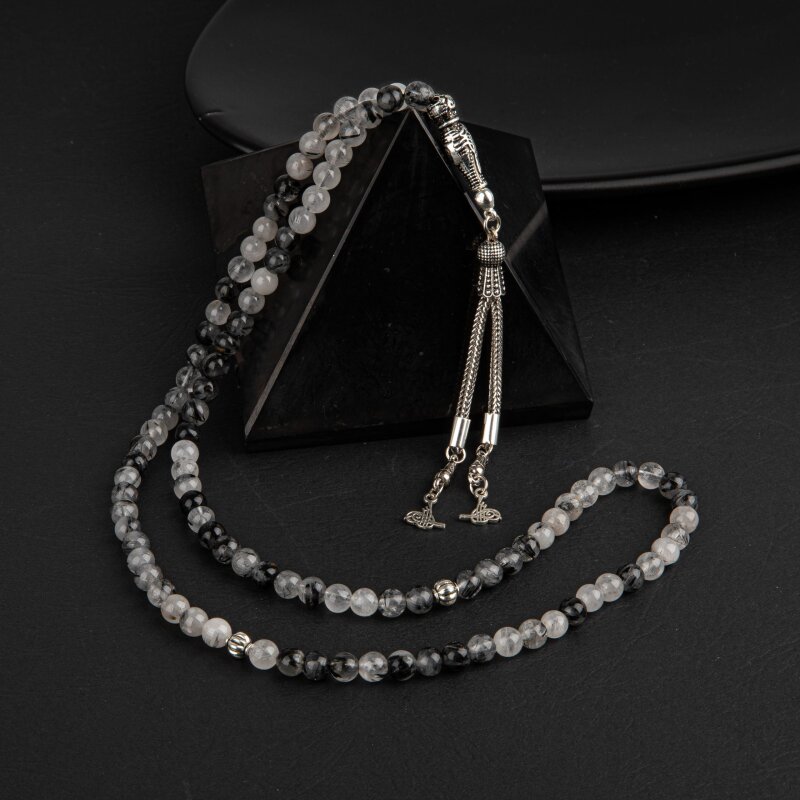 Rutilli Kuvars Doğal Taş Tesbih 99luk - 6mm - 3