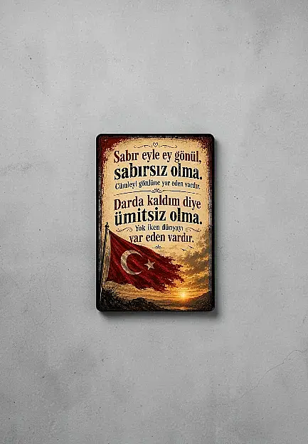 Sabır Eyle Ey Gönül MiniDekor Magnet Ayaklı 9×13,5 cm - 2