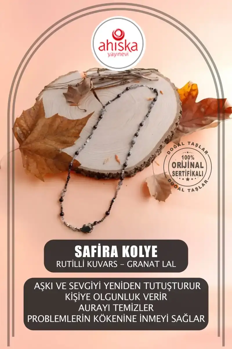 Safira, Rutilli Kuvars Granat Lal Doğal Taş Kolye