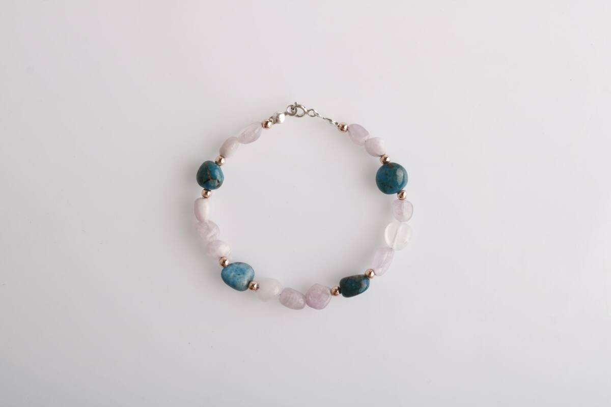 Sarel, Apatit-Pembe Gül Kuvars Doğaltaş Bileklik - 5