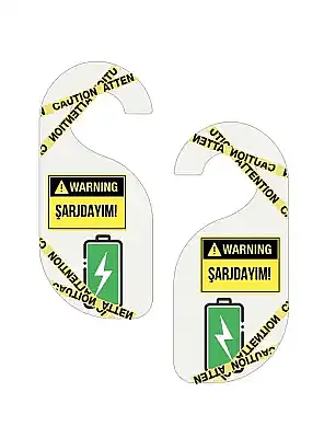 Şarjdayım Kapı Askısı Kapı Uyarı Levhası - 5