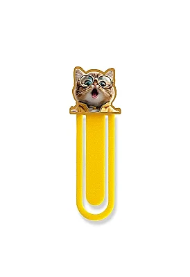 Şaşkın Gözlüklü Kedi Kitap Ayracı - 2