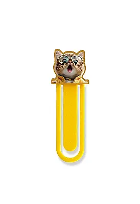 Şaşkın Gözlüklü Kedi Kitap Ayracı - 2