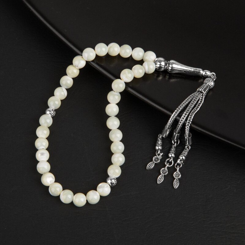 Sedef Doğal Taş Tesbih 33lük - 8mm - 3