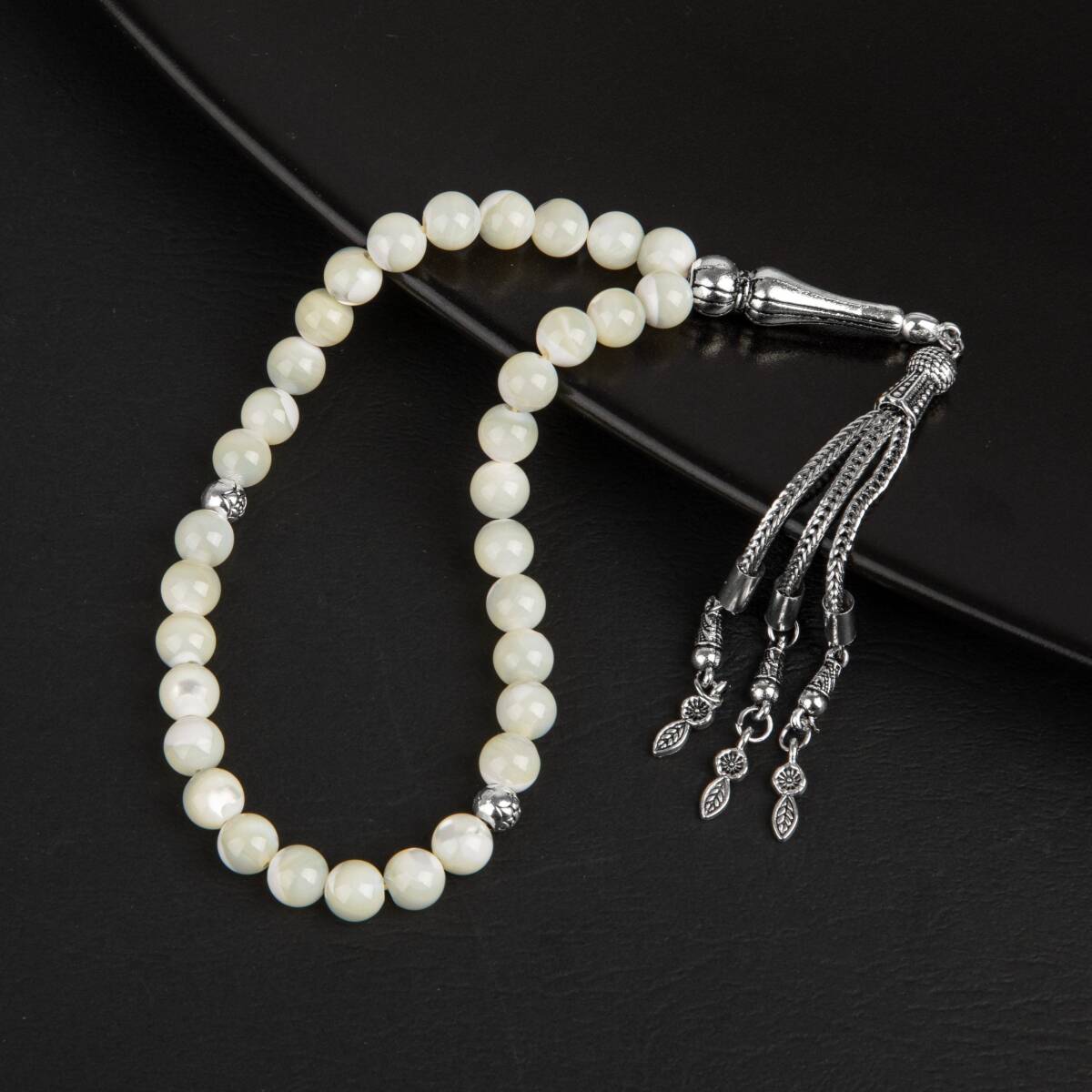 Sedef Doğal Taş Tesbih 33lük - 8mm - 3