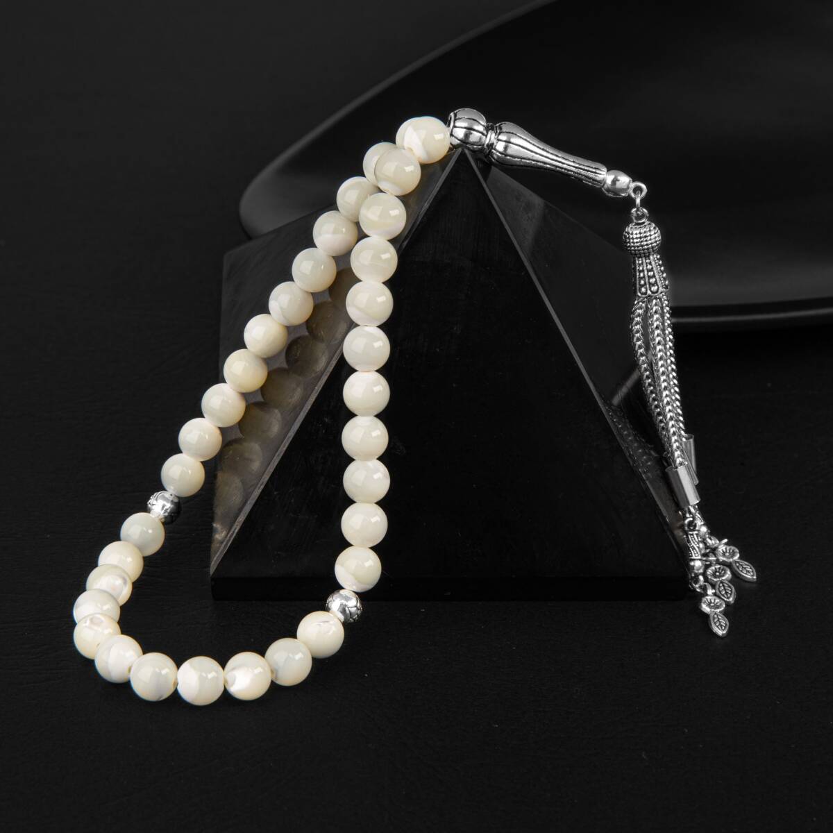 Sedef Doğal Taş Tesbih 33lük - 8mm - 4