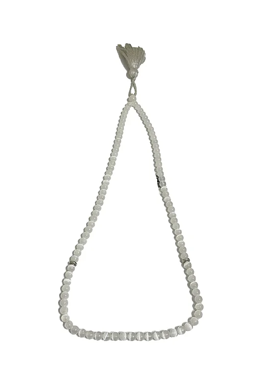 Selenit 6 mm 99Lü Tesbih Doğal Taş Tesbih - Doğal Taş
