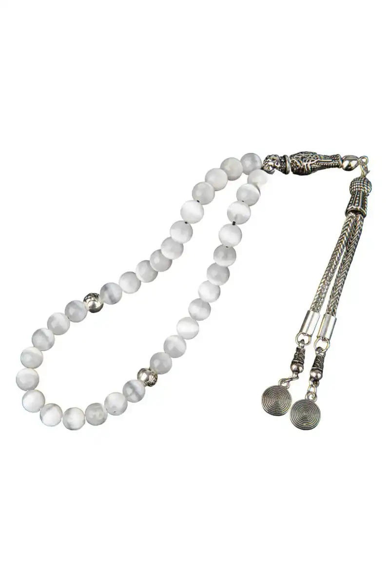 Selenit Doğal Taş Tesbih 33lük - 6mm