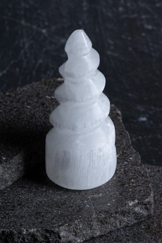 Selenit Mini Spiral Obje (S.K. 210) - Doğal Taş