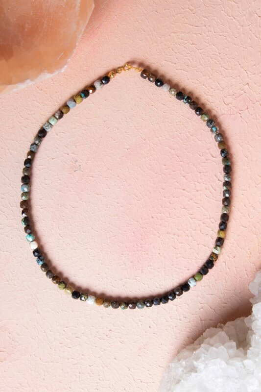 Sertifikalı Afrika Turkuaz Doğal Taş Kolye (SK:247) - Doğal Taş