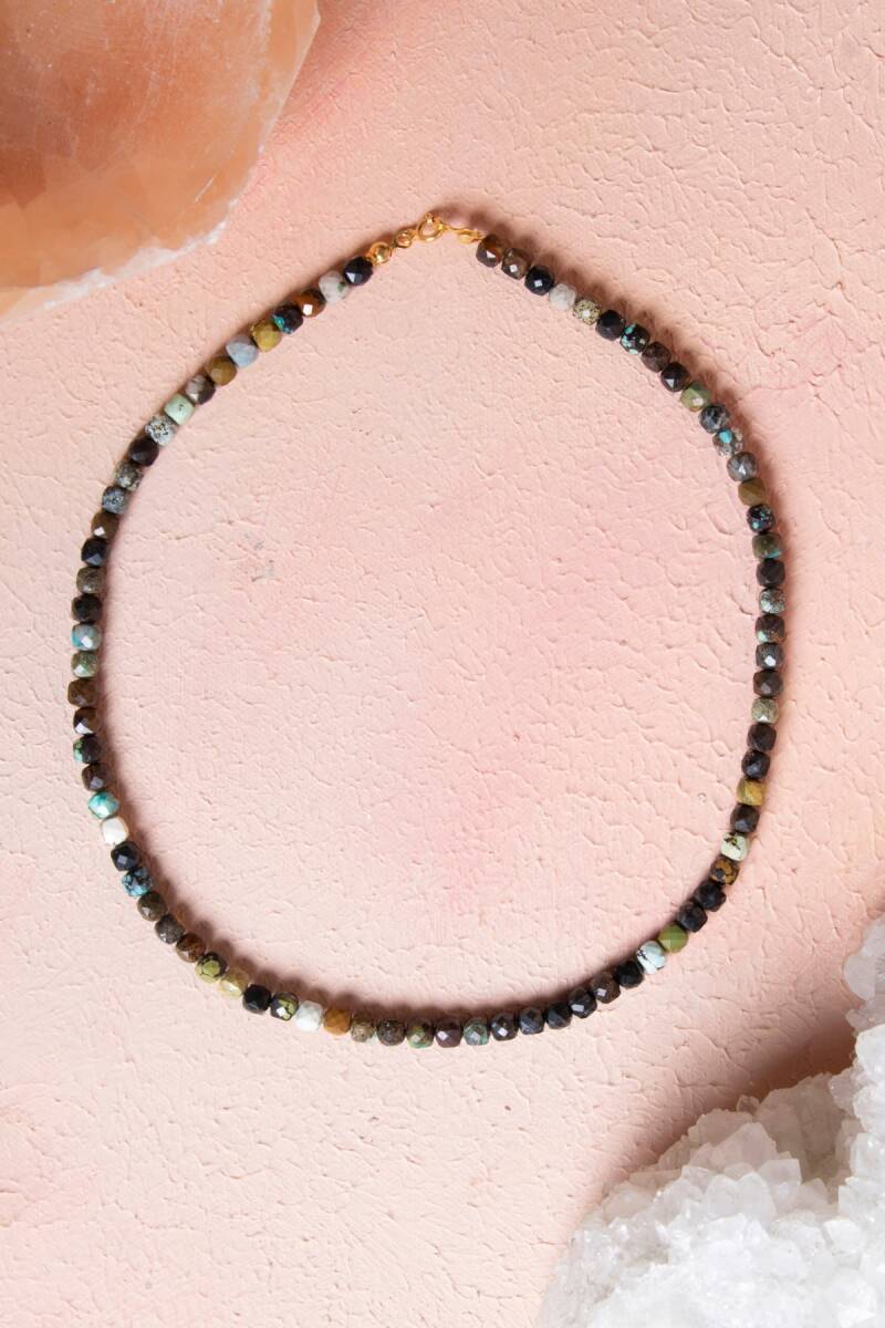 Sertifikalı Afrika Turkuaz Doğal Taş Kolye (SK:247) - 1