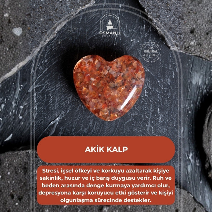Sertifikalı Akik Kalp - 2