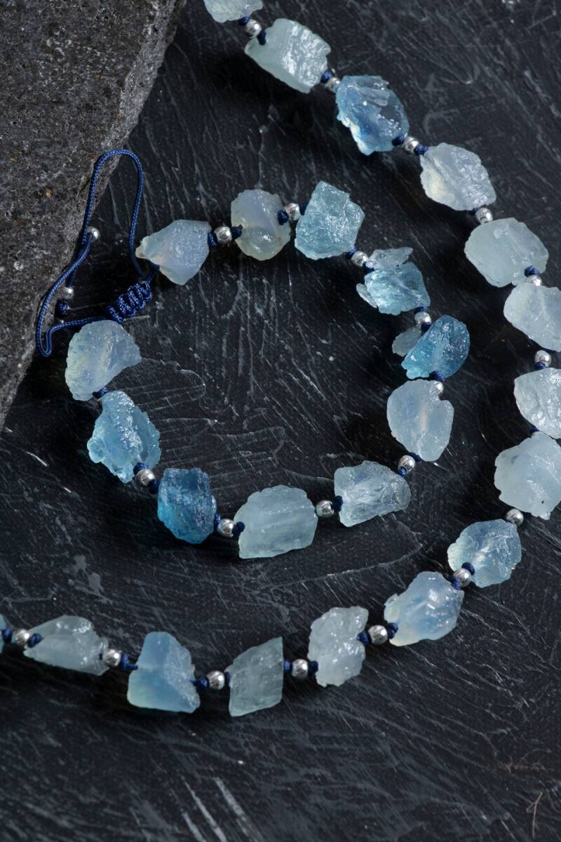 Sertifikalı Akuamarin Doğal Taş Set - 3