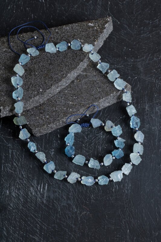 Sertifikalı Akuamarin Doğal Taş Set - 4