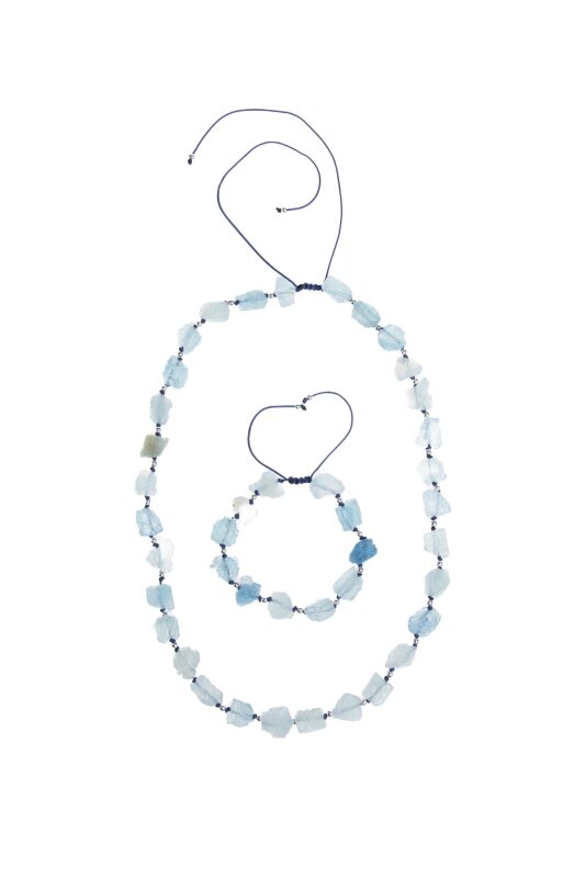 Sertifikalı Akuamarin Doğal Taş Set - 5