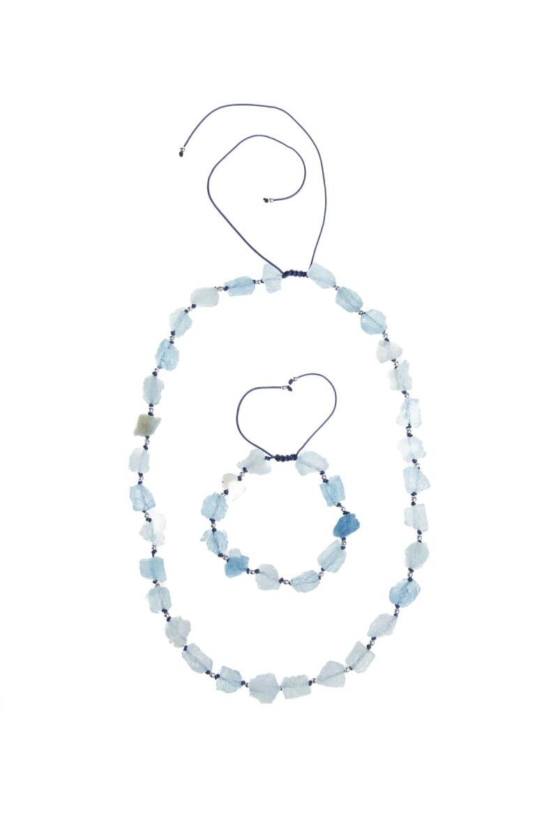 Sertifikalı Akuamarin Doğal Taş Set - 5