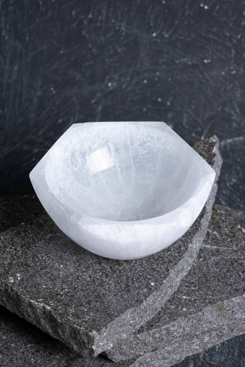 Sertifikalı Altıgen Selenit Tabak - 4