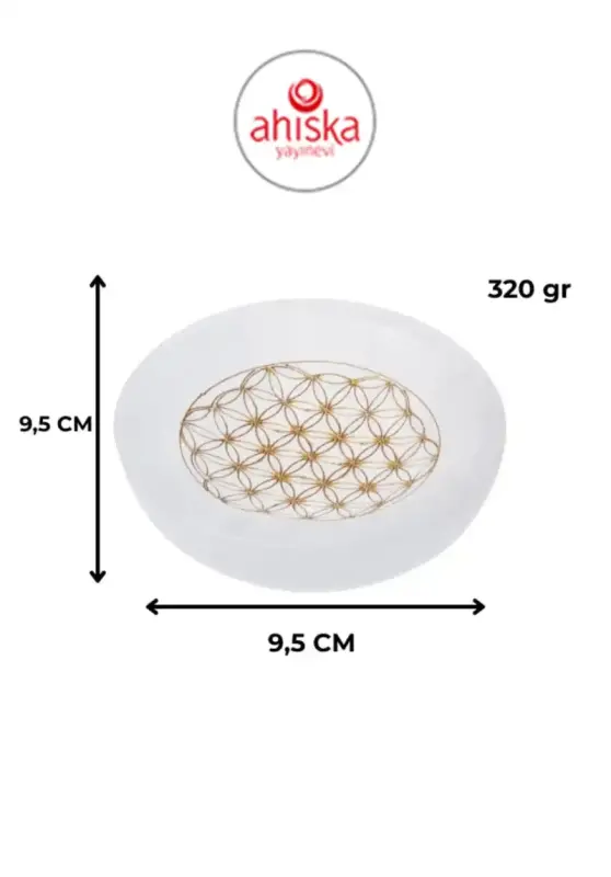 Sertifikalı Altın Renkli Motifli Selenit Tabak - 5