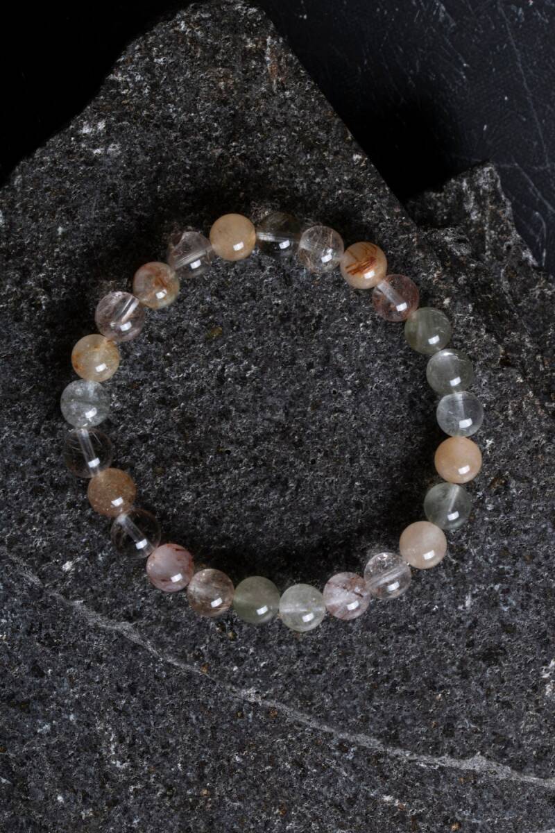 Sertifikalı Altın Rutilli Kuvars Doğal Taş Bileklik (SK:169) - 1