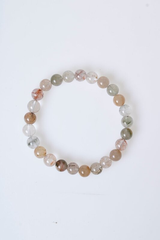 Sertifikalı Altın Rutilli Kuvars Doğal Taş Bileklik (SK:169) - 6