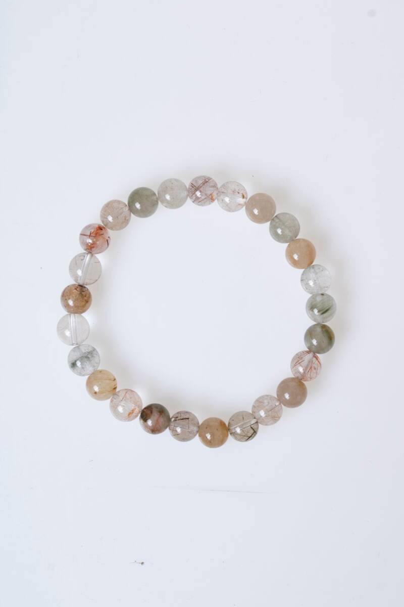 Sertifikalı Altın Rutilli Kuvars Doğal Taş Bileklik (SK:169) - 6