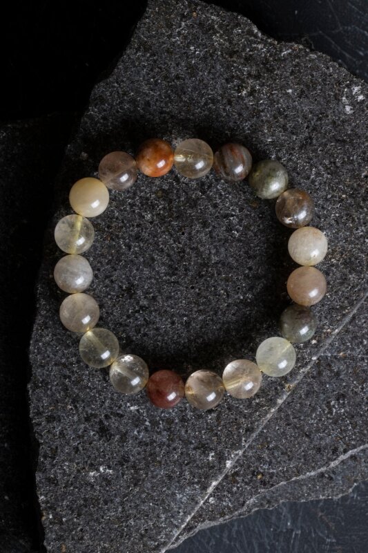 Sertifikalı Altın Rutilli Kuvars Doğal Taş Bileklik (SK:173) - Doğal Taş