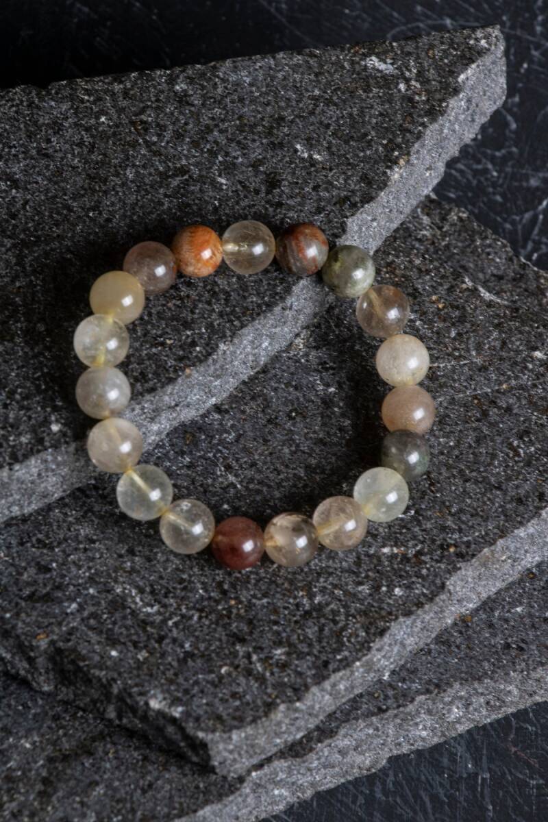 Sertifikalı Altın Rutilli Kuvars Doğal Taş Bileklik (SK:173) - 3