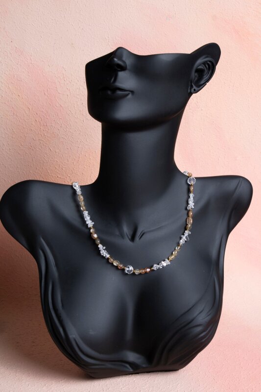 Sertifikalı Altın Rutilli Kuvars, Kuvars, Hematit Doğal Taş Kolye (SK:023) - 4