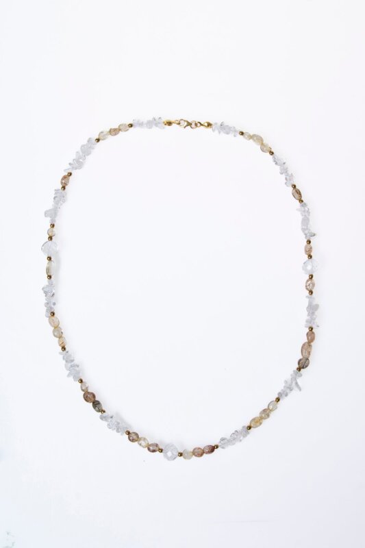 Sertifikalı Altın Rutilli Kuvars, Kuvars, Hematit Doğal Taş Kolye (SK:023) - 6