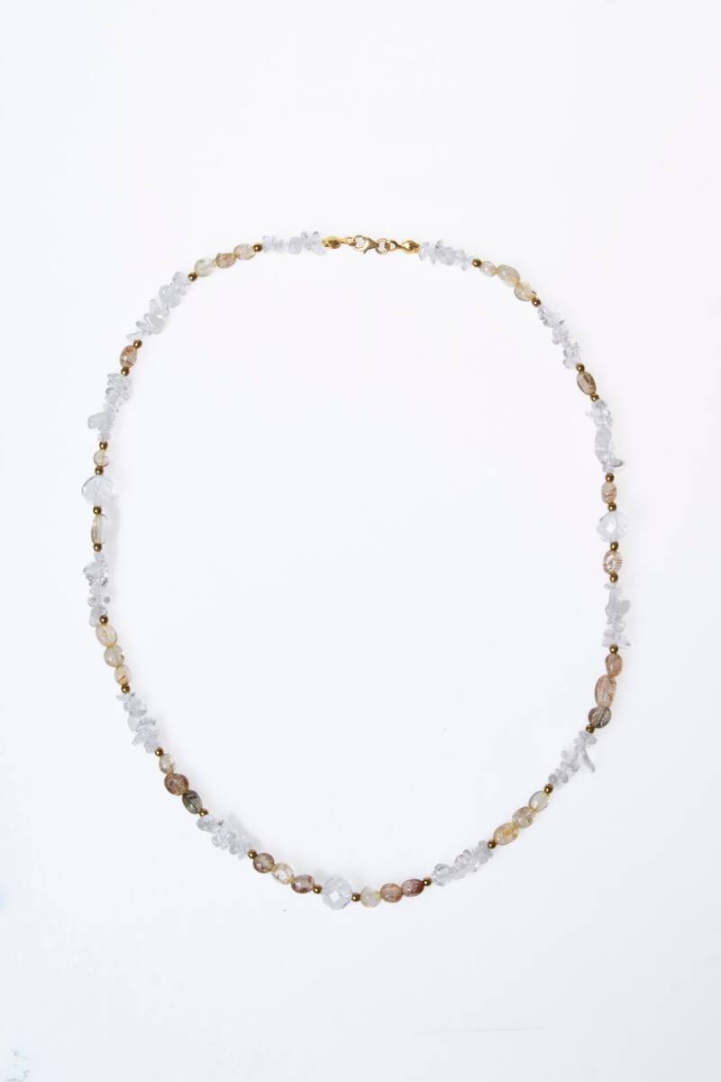 Sertifikalı Altın Rutilli Kuvars, Kuvars, Hematit Doğal Taş Kolye (SK:023) - 6