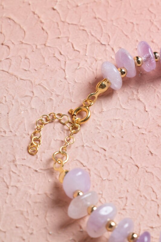 Sertifikalı Ametist, Amazonit, İnci, Hematit, Gümüş Kapama Doğal Taş Bileklik (SK:393) - 3