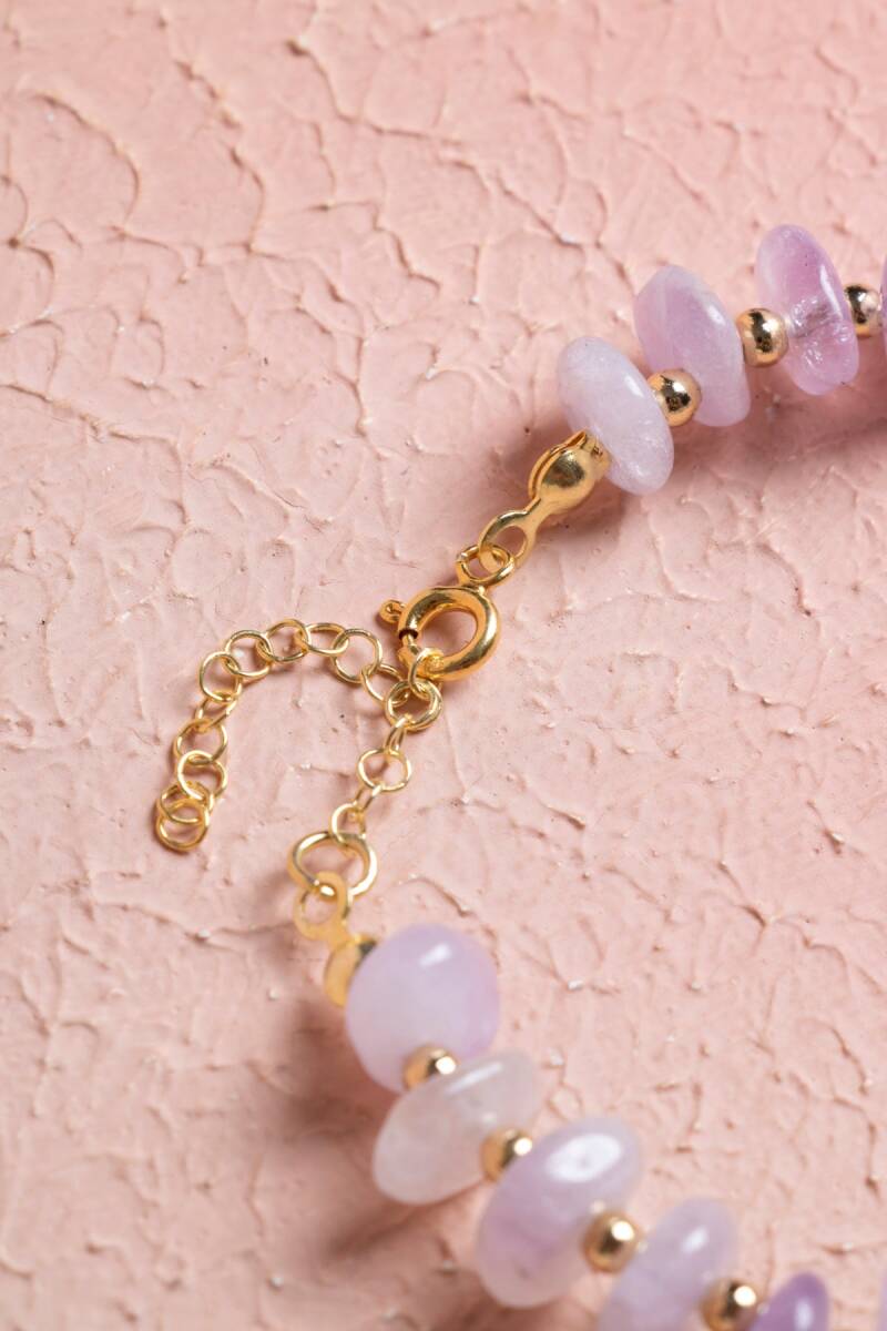 Sertifikalı Ametist, Amazonit, İnci, Hematit, Gümüş Kapama Doğal Taş Bileklik (SK:393) - 3