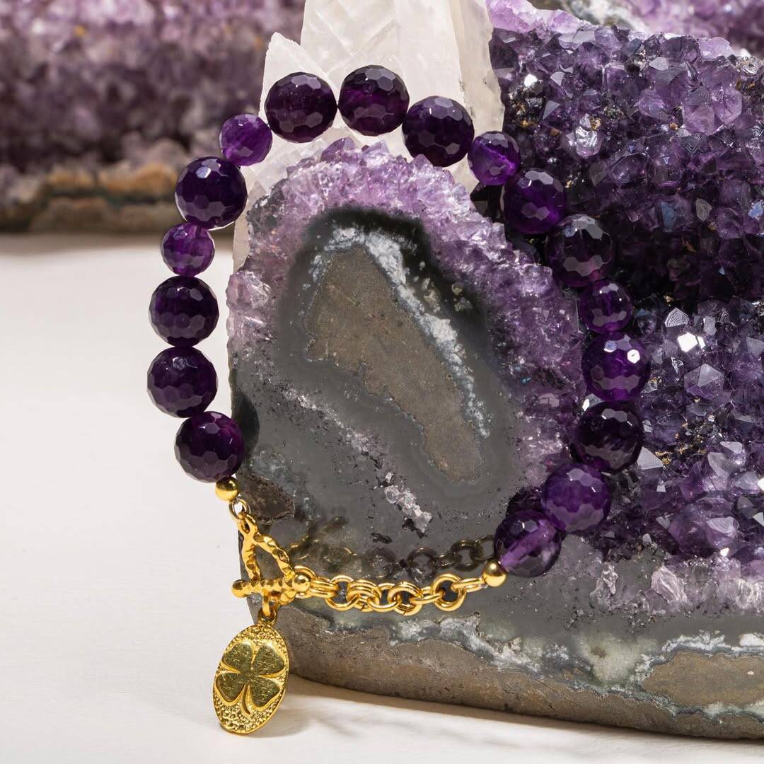 Sertifikalı Ametist Gümüş Aparatlı Doğal Taş Bileklik (SK:342) - 3