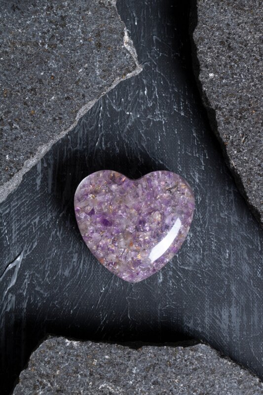 Sertifikalı Ametist Kalp - 2