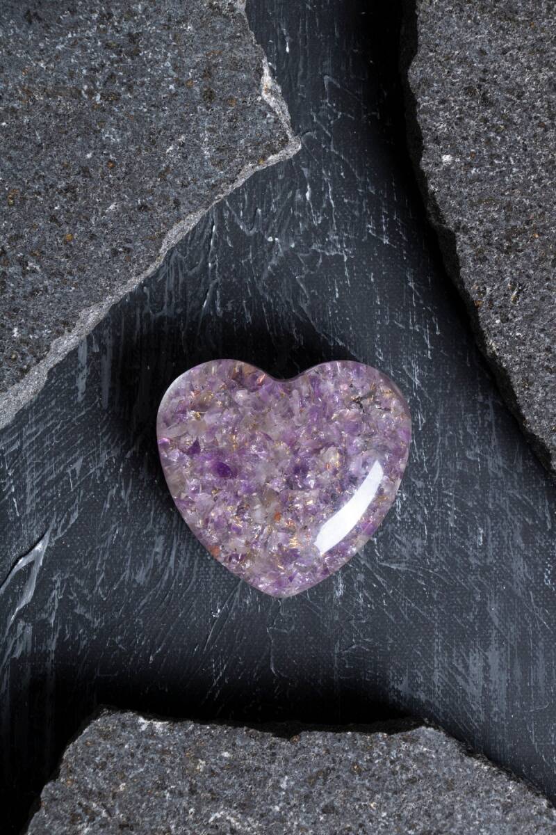 Sertifikalı Ametist Kalp - 2