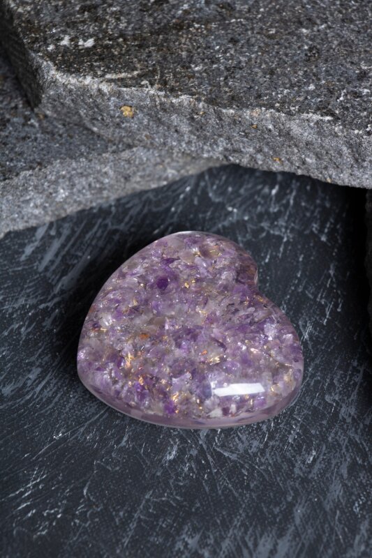 Sertifikalı Ametist Kalp - 5