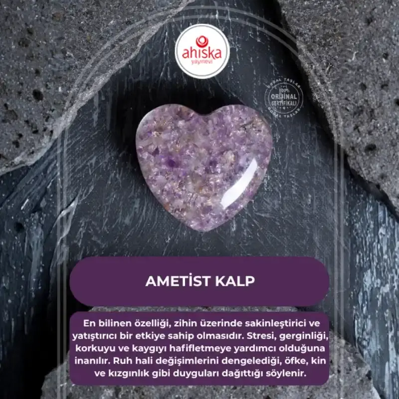 Sertifikalı Ametist Kalp - 1