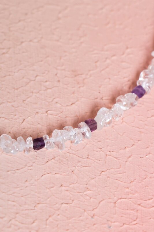 Sertifikalı Ametist, Kuvars Doğal Taş Kolye (SK:026) - Doğal Taş