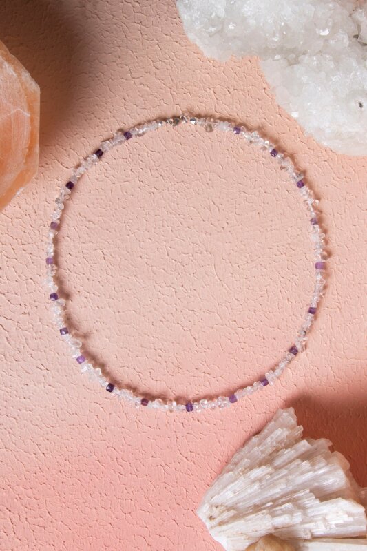 Sertifikalı Ametist, Kuvars Doğal Taş Kolye (SK:026) - 1