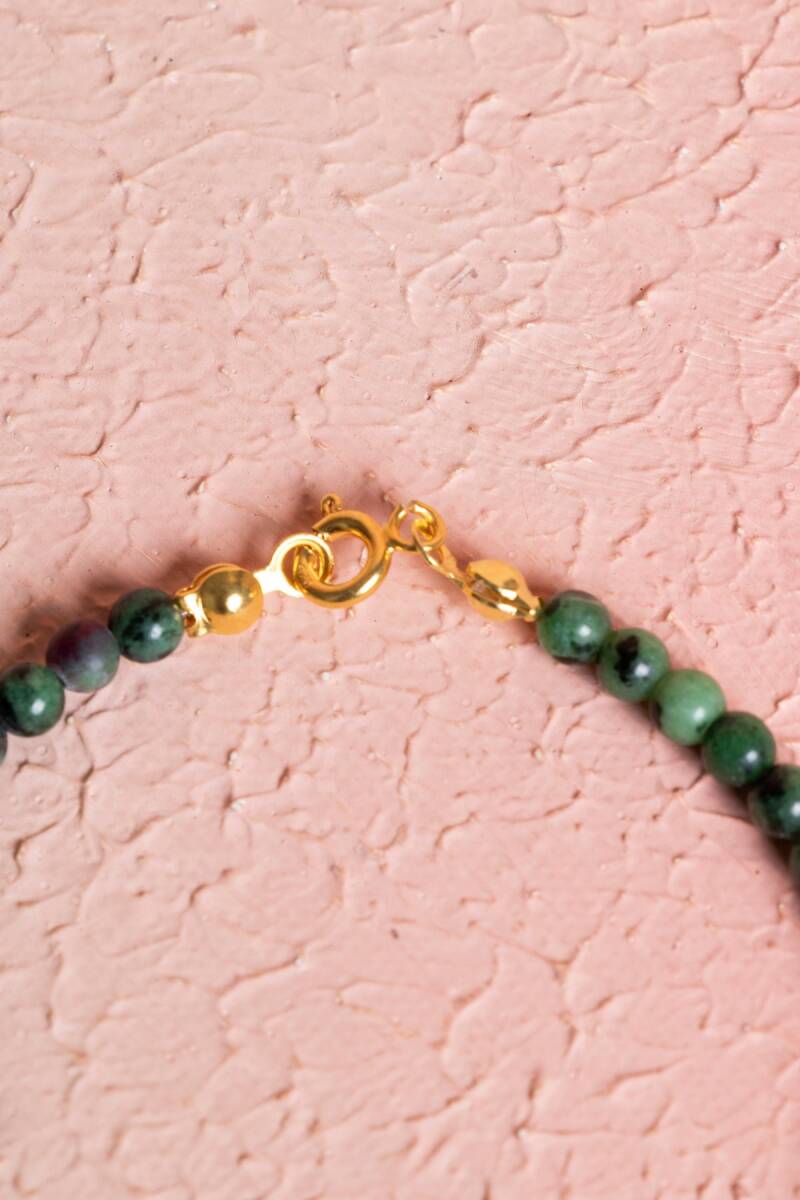 Sertifikalı Anyolit, Sitrin Gümüş Kapama Doğal Taş Bileklik (SK:060) - 5