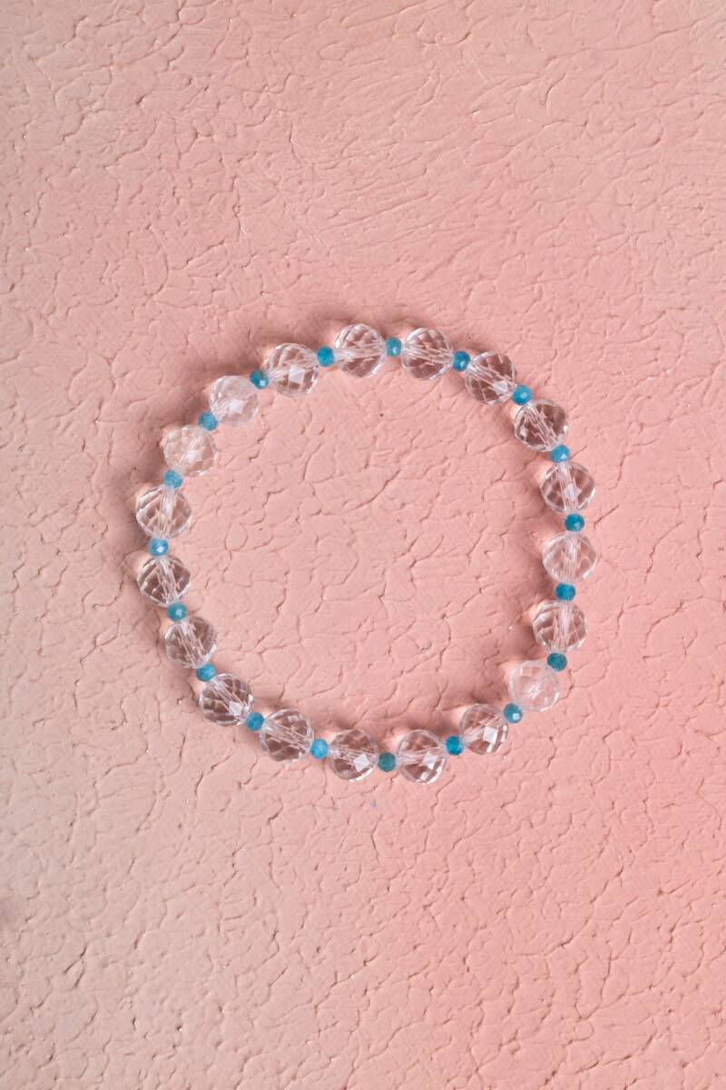 Sertifikalı Apatit, Kristal Kuvars Doğal Taş Bileklik (SK:370) - 1