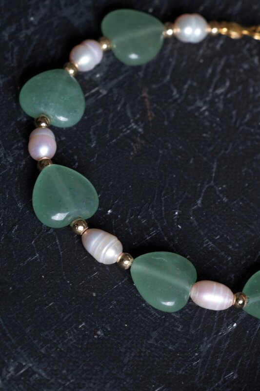 Sertifikalı Aventurin, İnci Gümüş Kapama Doğal Taş Bileklik (SK:181) - 5