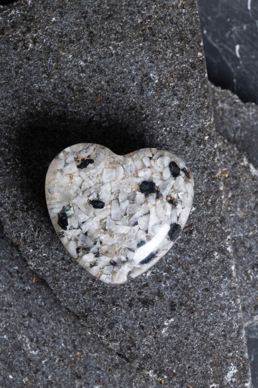 Sertifikalı Ay Taşı Kalp - Doğal Taş