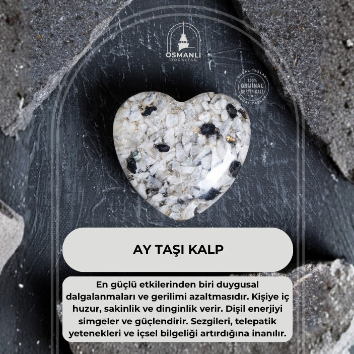 Sertifikalı Ay Taşı Kalp - 2