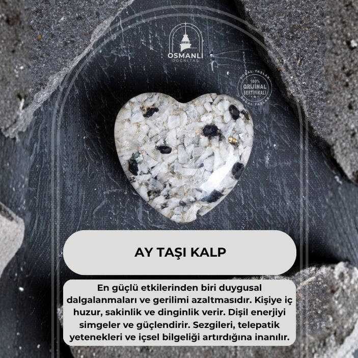 Sertifikalı Ay Taşı Kalp - 2
