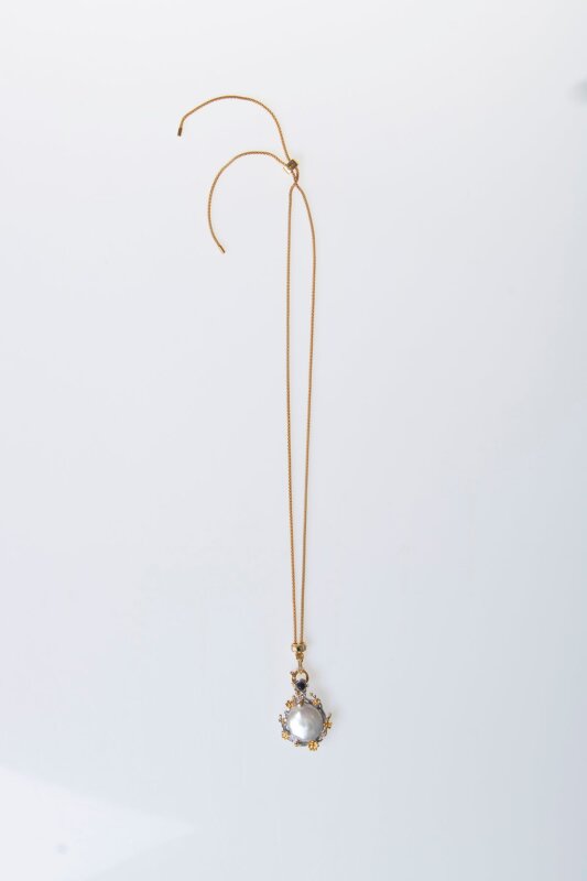 Sertifikalı Barok İnci Altın Kaplama Gümüş Özel Tasarım Doğal Taş Kolye - 2