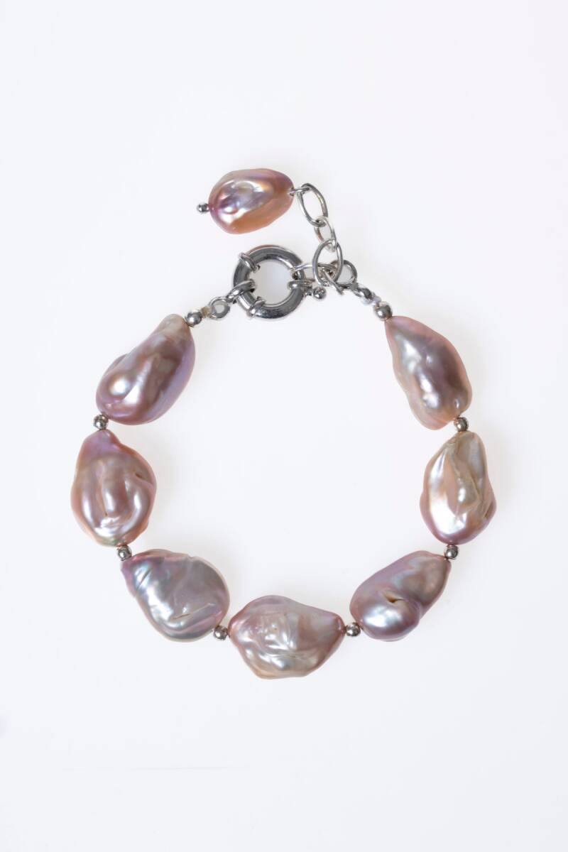 Sertifikalı Barok İnci Gümüş Kapama Doğal Taş Bileklik (SK:072) - 6