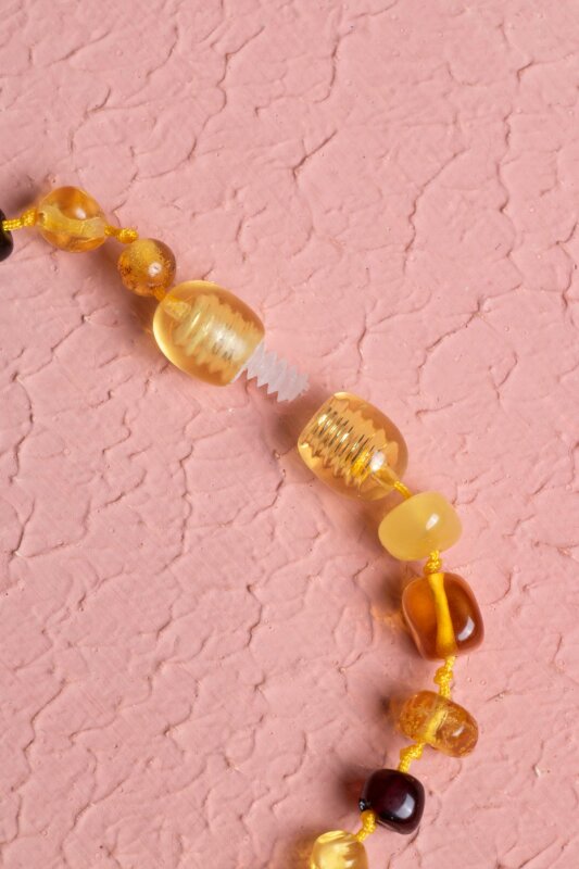 Sertifikalı Bebek Kehribar Doğal Taş Kolye - 4