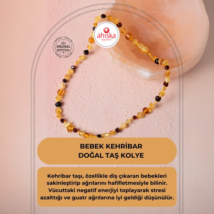 Sertifikalı Bebek Kehribar Doğal Taş Kolye - 1