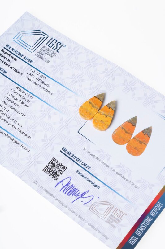 Sertifikalı Damla Kalsit Kabaşon (SK:341) - Doğal Taş